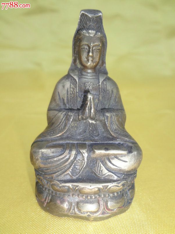 全铜老佛像,莲花座纯铜观音菩萨铜像,铜佛像,实心,造型端庄美观_第10