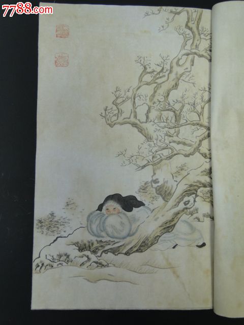 古画人物画吴石仙人物册页