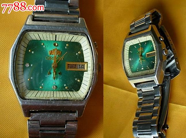 二手手表日本原装双狮表全自动机械表(方形绿盘便宜卖)-手表\/腕表--se16617274-零售-7788收藏__中国收藏热线