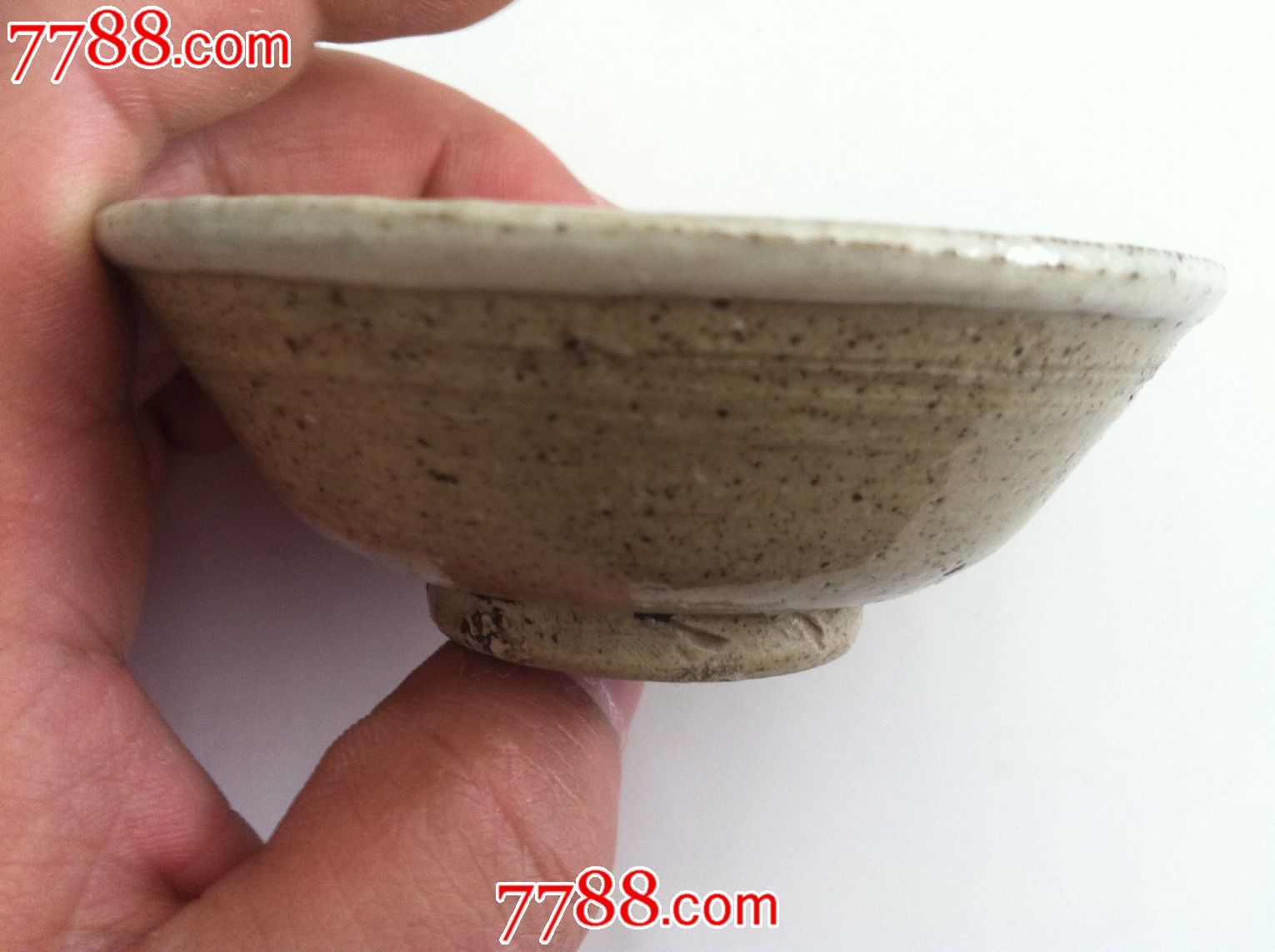 古玩古董收藏品(元代老白釉小碗)(包老)(精品)