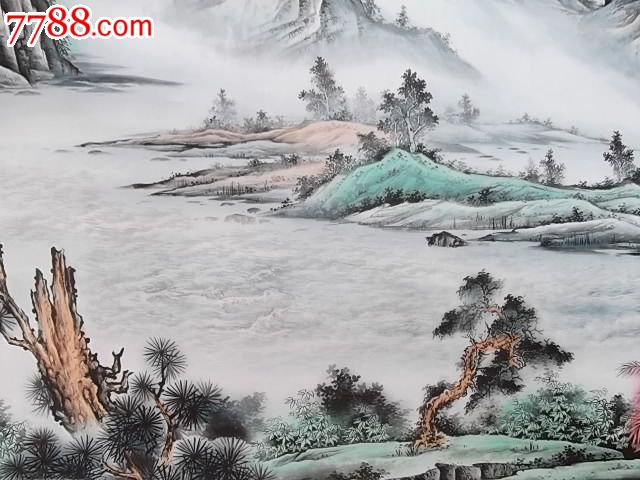 刘继伟巨幅山水《一帆风顺》_山水国画原作_云松阁