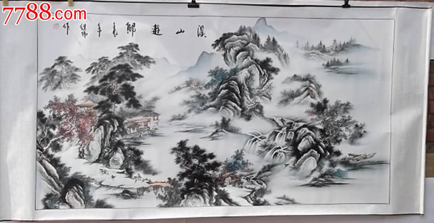 刘继伟山水《溪山游归》-山水国画原作--se16738737