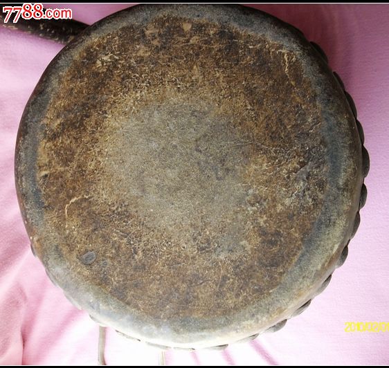 清代宗教乐器牛皮鼓_木盒\/木匣_小小陈古玩【7788收藏__中国收藏热线】