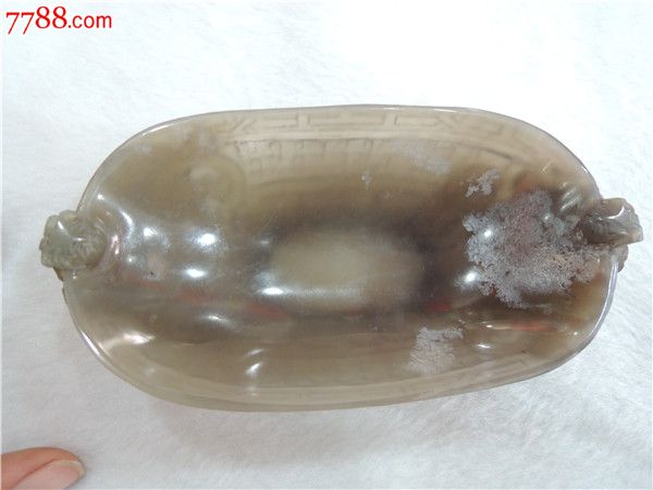 和田青花紫玉小笔洗