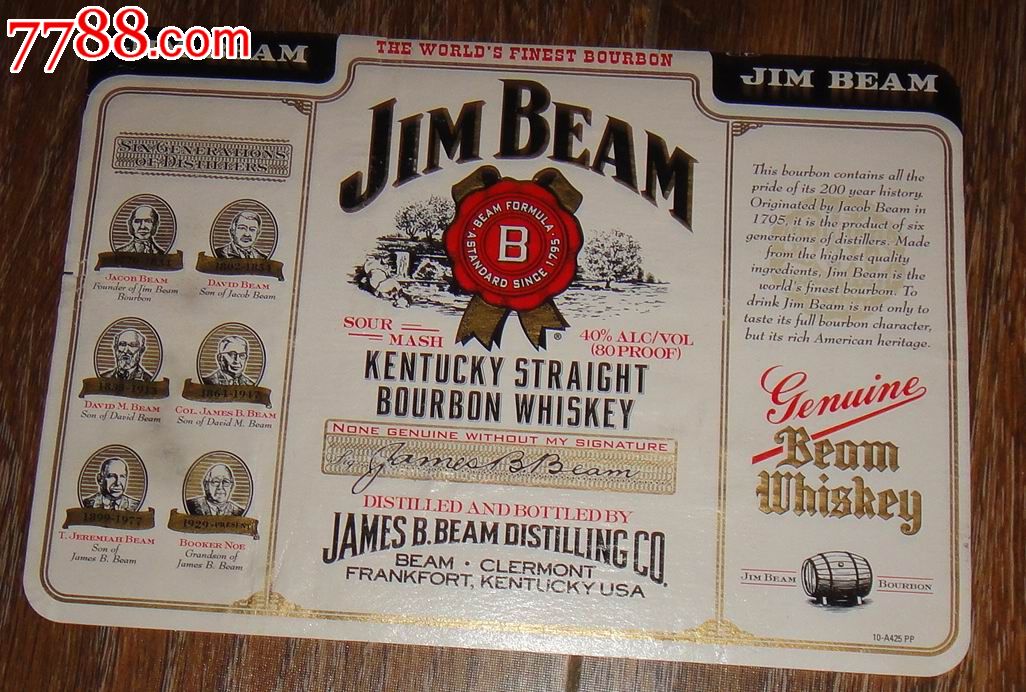 美国jimbeam威士忌.酒标