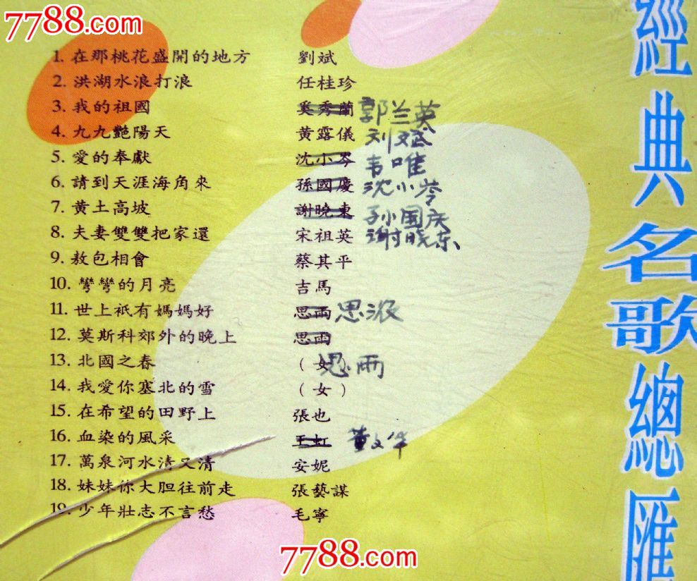 中华经典名歌总汇(1)cd单碟