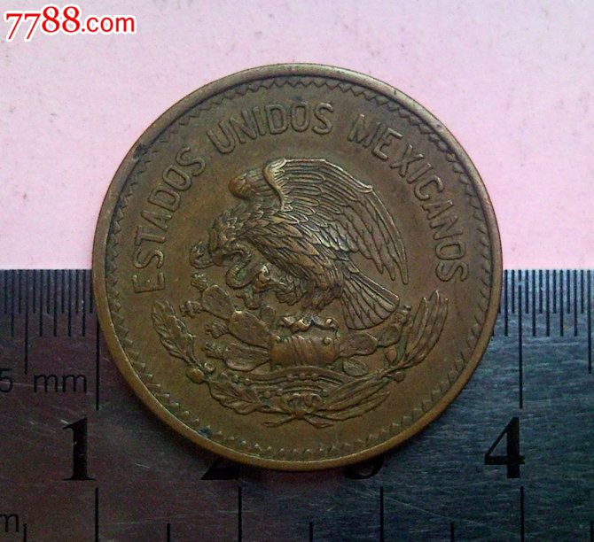 极美品:墨西哥1945年20分铜币