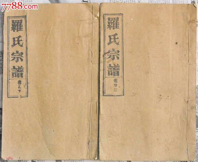 木活字《罗氏宗谱》两册