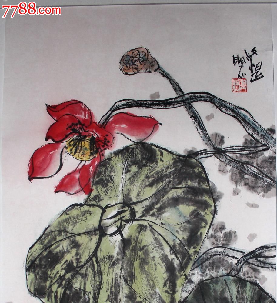 陕西花鸟画名家,江文湛(盛夏荷花)泼墨精品!