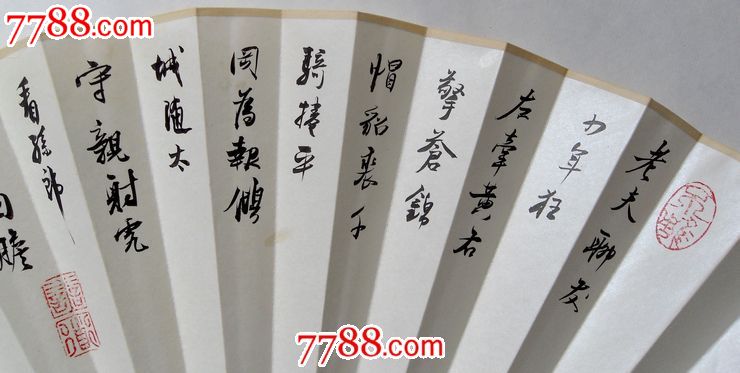 江城子老夫聊发少年狂10寸13方苏工扇面折扇