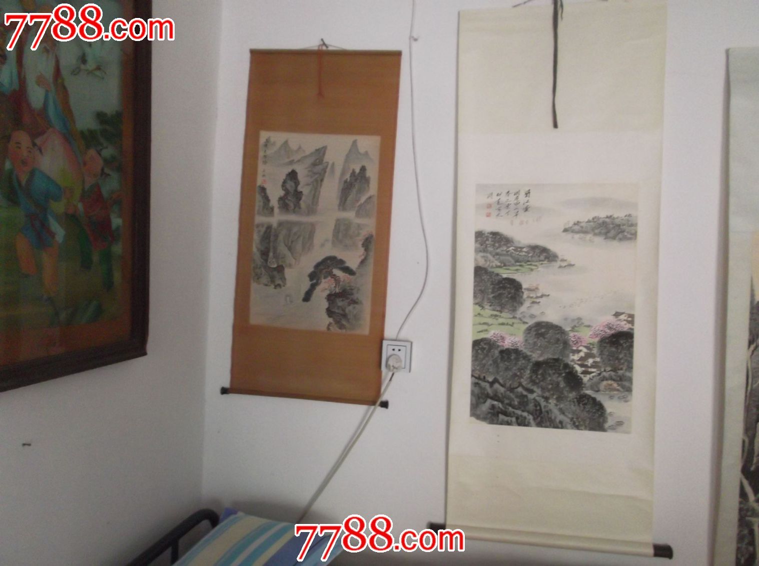 名家老画一幅,原装原裱,绫子裱(画心67*43cm)包手绘