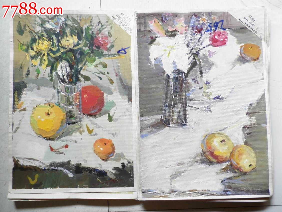 水粉画原画考试作品【60张合售】