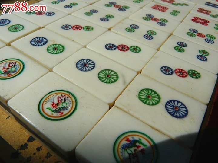传世收藏1986年绝版牛角骨骨雕麻将牌手工制作雕刻收藏孤品