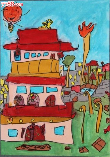 揭阳楼_水粉/水彩原画_第1张_7788字画网