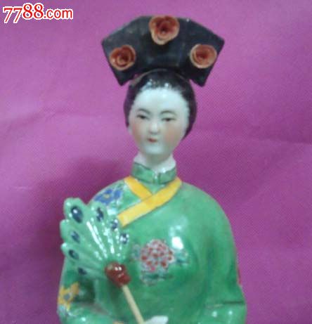 景德镇文革厂货老雕塑宫廷仕女高39_雕塑瓷\/瓷