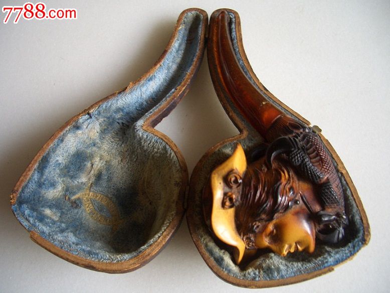 欧洲伊丽莎白二世海泡石雕刻古董烟斗