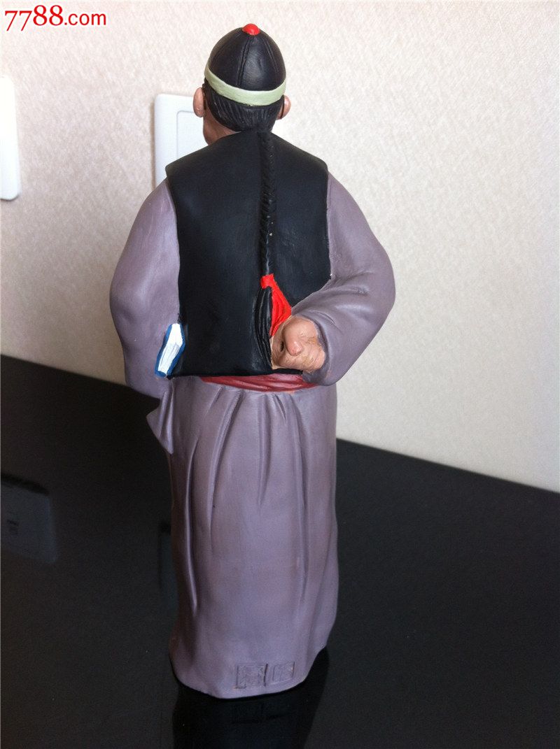 天津泥人张彩塑精品:《教书先生》高30cm