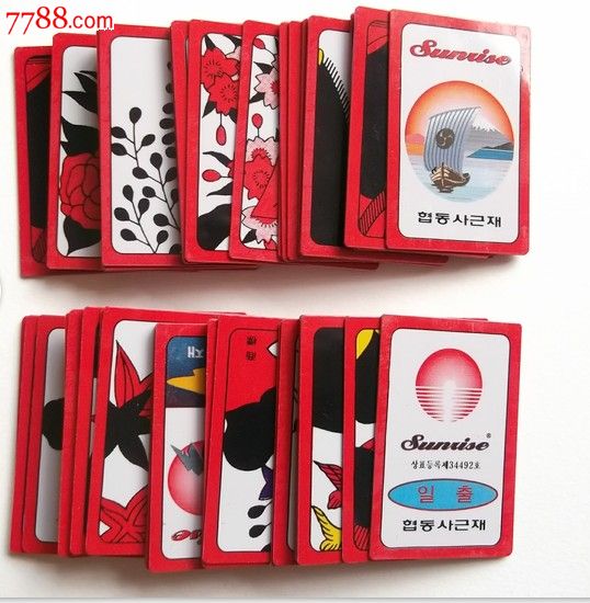 趣味收藏品韩国花牌韩国画图韩国扑克朝鲜族扑克小巧玲珑