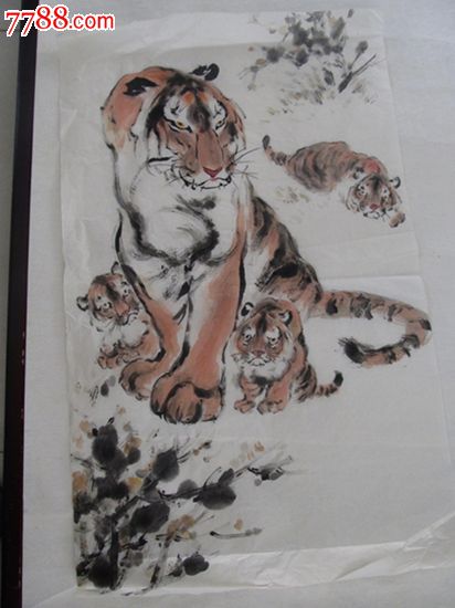 精品名家国画老虎图