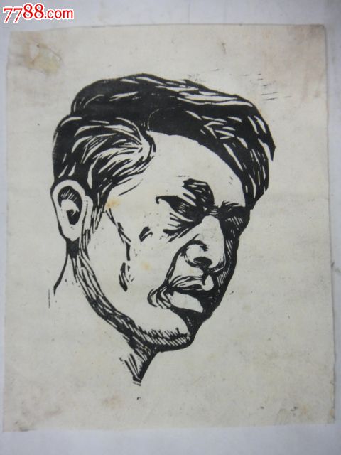 五六十年代版画男头像