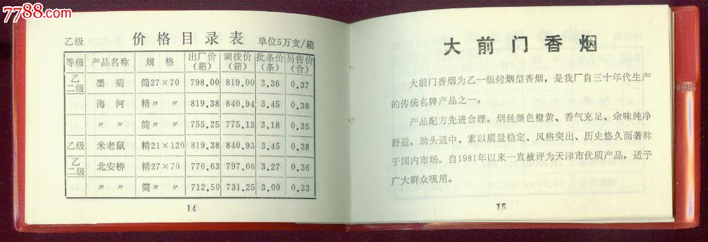 天津卷烟厂(80年代60多种香烟零售价)目录_价格60元_第7张_7788收藏