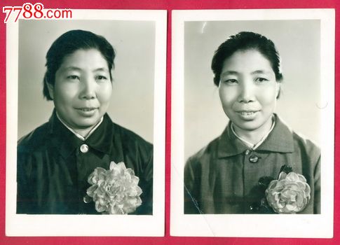 女劳模,大照片2张,(右边1978年摄,,左边1974年摄)_价格80.