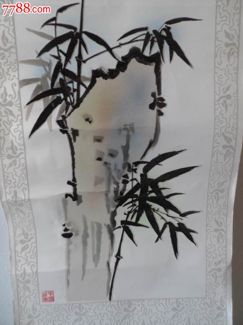 中国绒画.竹石【2013—12—1】