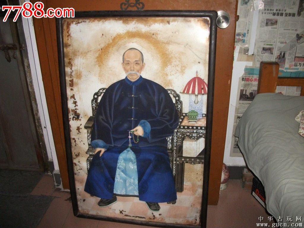 原装原味清代人物带框画