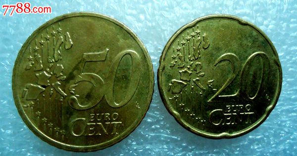 2002年德国欧元50,20分一对