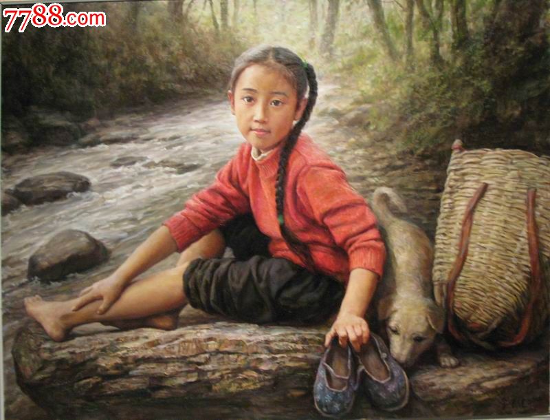 李自健,人性,美,爱,乡村,儿童,少女,油画系列