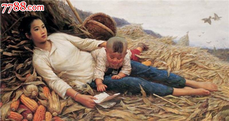李自健,人性,美,爱,乡村,儿童,少女,油画系列