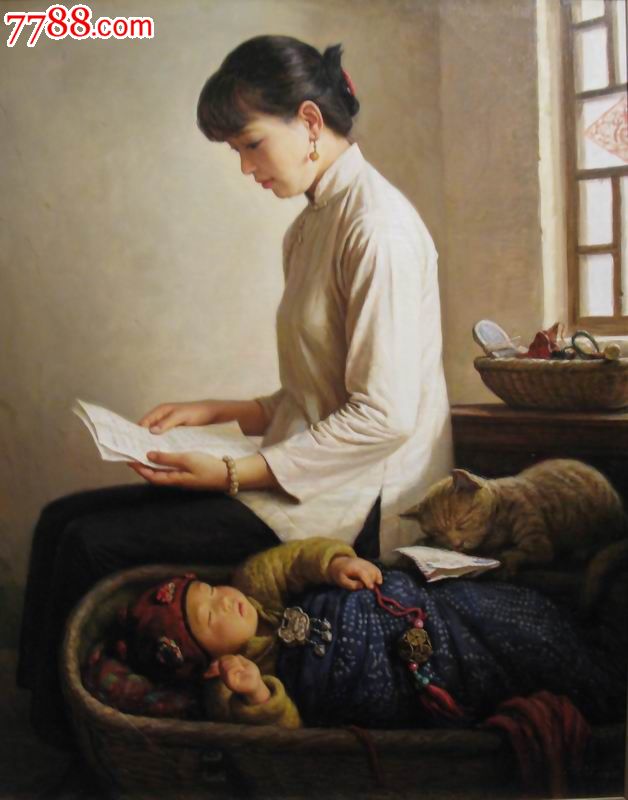 李自健,人性,美,爱,乡村,儿童,少女,油画系列_价格10.