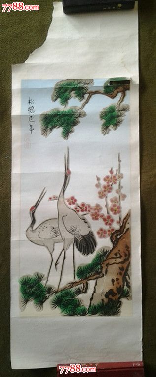 绒画《松鹤延年》