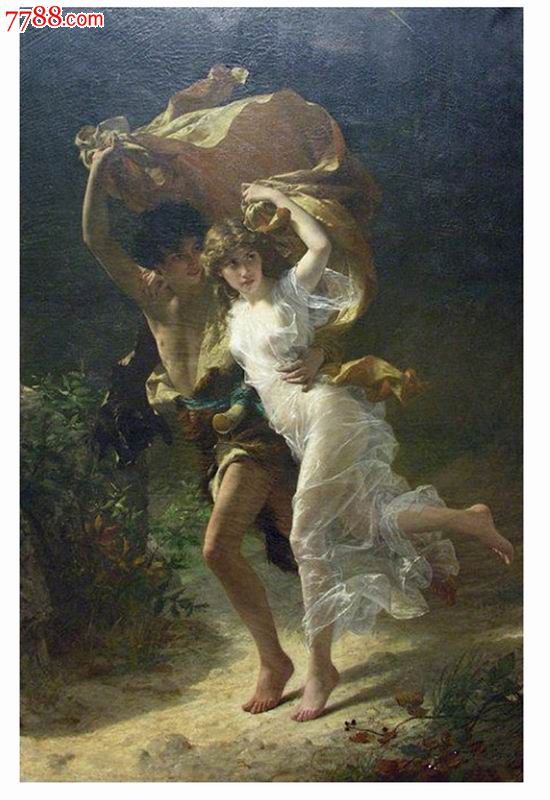 传世名画100幅,暴风雨考特法国1880年油彩