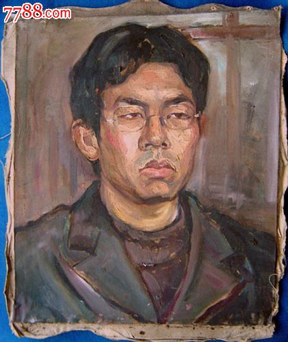 油画人物头像写生(45x53厘米)