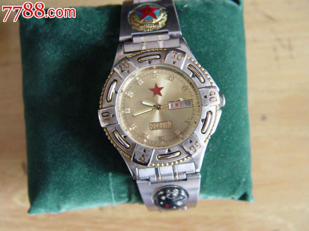 中国八一军表*用表带双日历男表