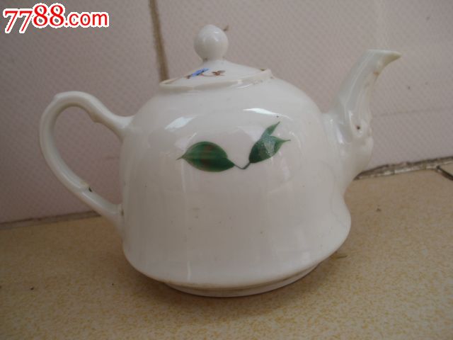 50年代绘画茶壶大象头嘴老茶壶大象壶嘴花茶壶景德镇瓷茶壶瓷器