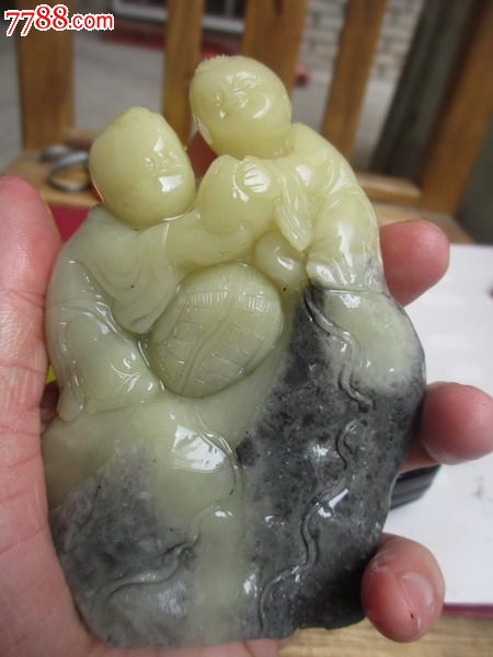 秒杀寿山石双童戏桃一个,单号BB513,_情人收