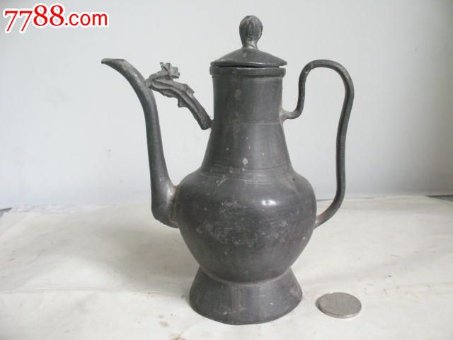 民清时期执把锡酒壶漂亮品如图