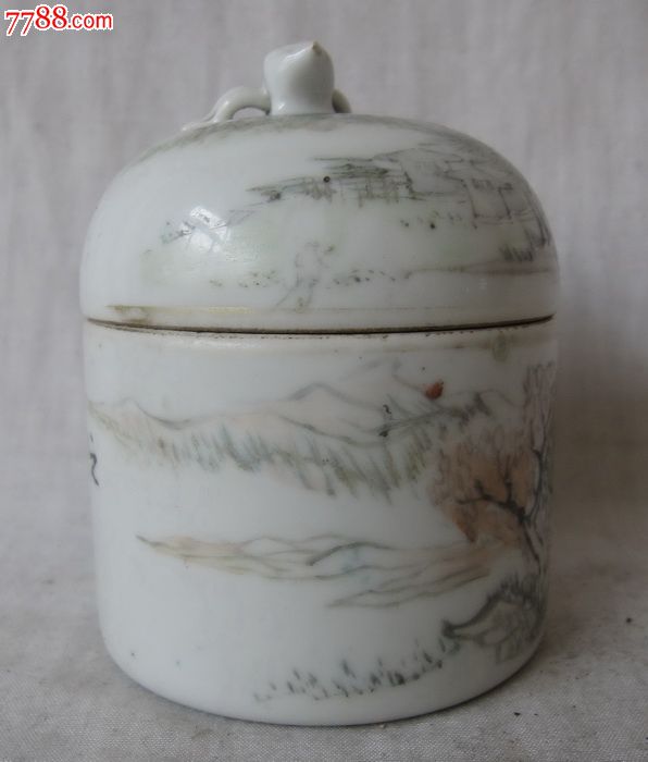全品浅绛彩山水纹温酒器