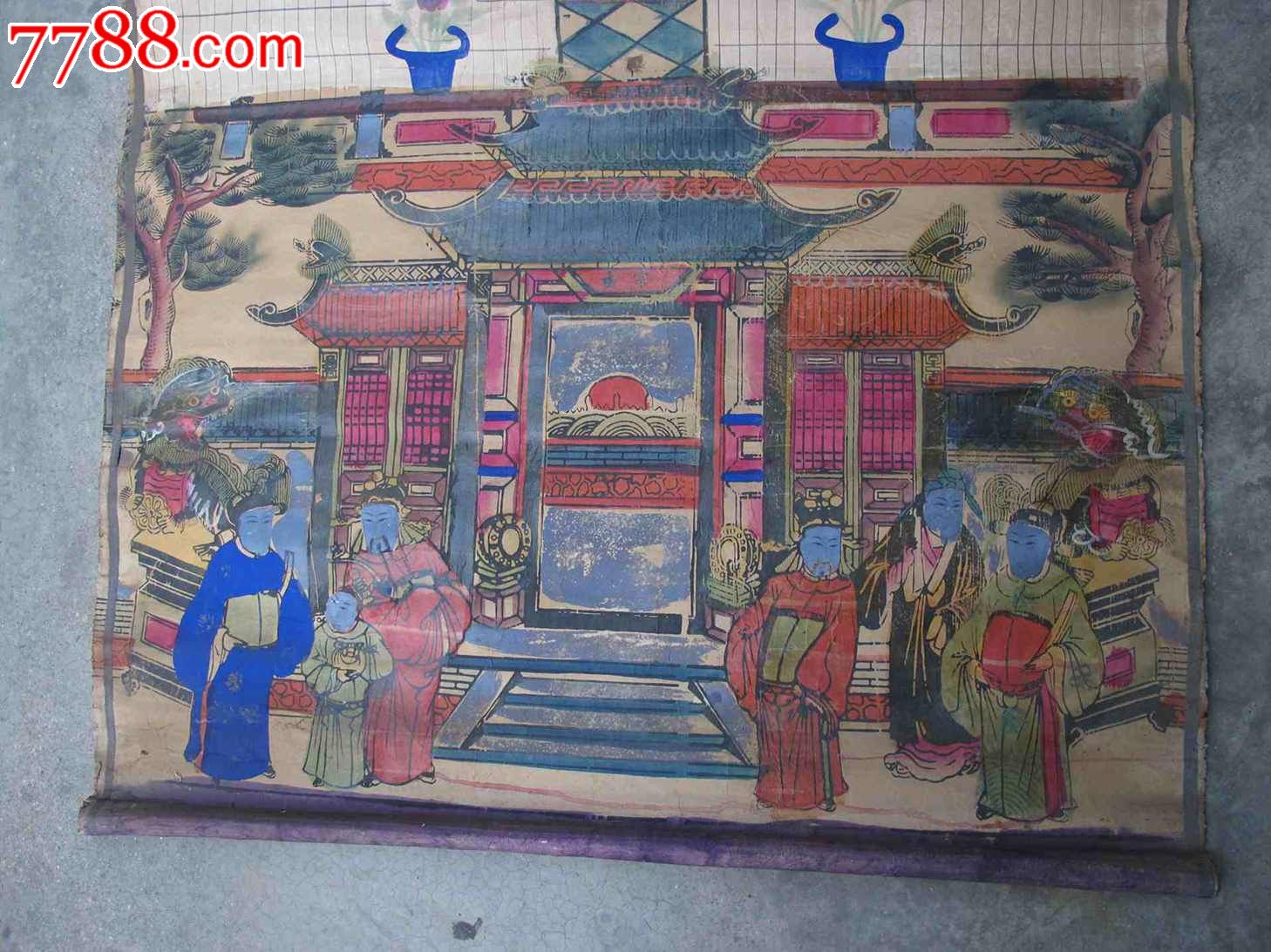 老家谱,年画/宣传画,绘画稿印刷,年画,木刻/版画,民国,单张(单图)
