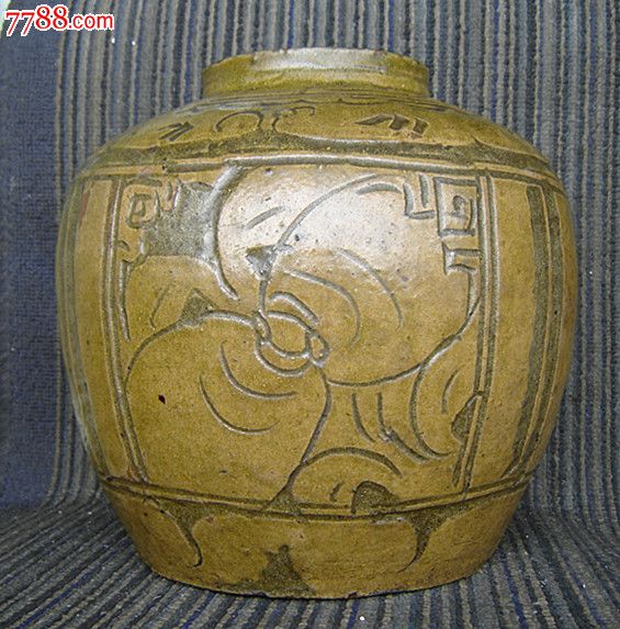 陶器马口窑雕花诗文罐(3-se24095163-陶罐-零售-7788收藏