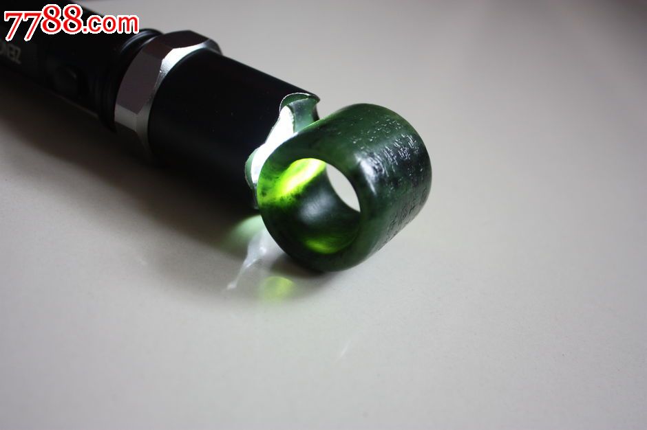 清中期★和田碧玉,文玩扳指★经故宫老师验证