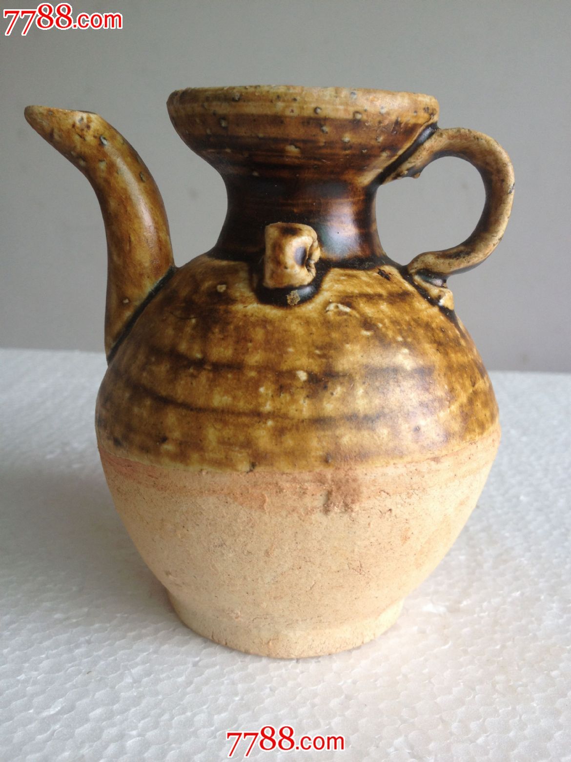 古董收藏,出土瓷器,宋代瓷器,宋代酱釉执壶[包老保真]全品