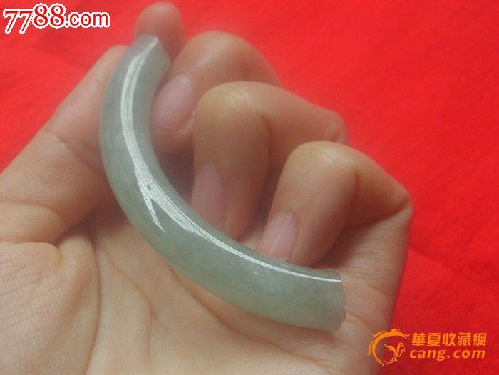 冰糯种绿翡翠手镯残件翠色美水头好_价格169.