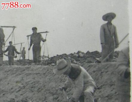 50年代劳动工地,时代特色浓【老照片】