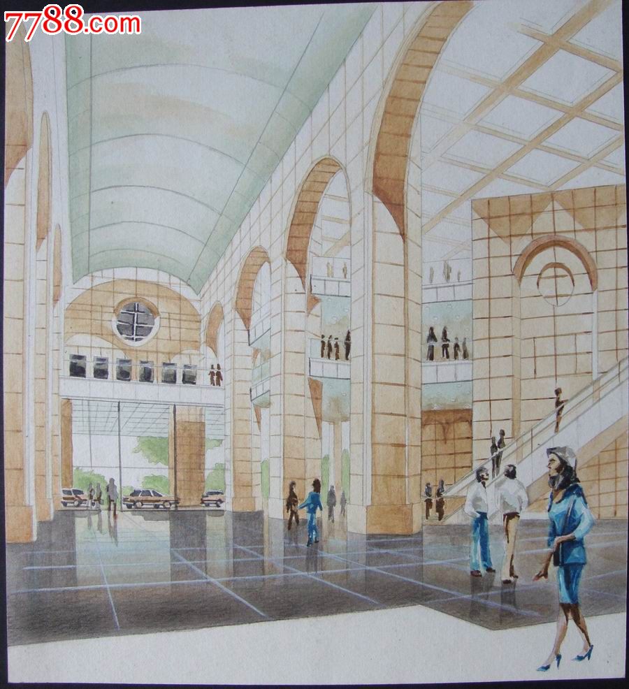 【著名设计师·水彩画·设计原稿】办公大楼