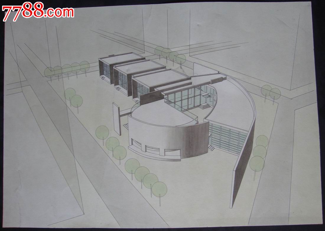 【原美院学生·水彩画·原画稿】厂房设计