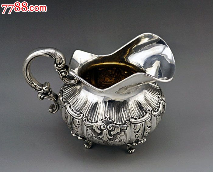 约2000克意大利纯银茶具三件套,全美品相,西洋古董银器收藏
