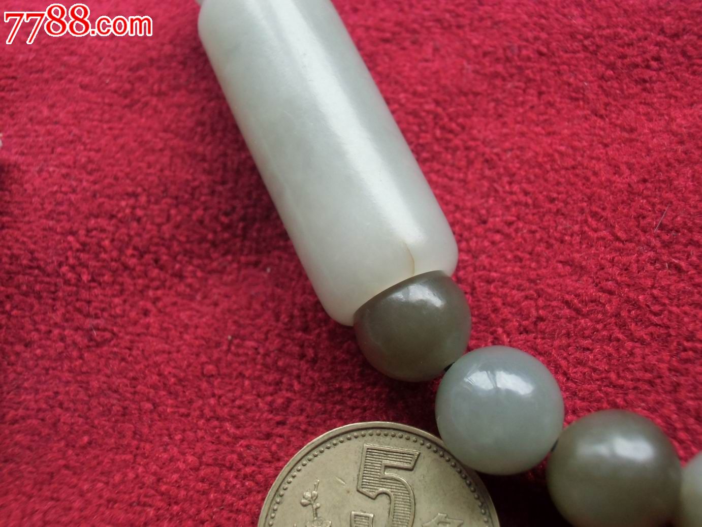 和田玉圆珠老勒子手串